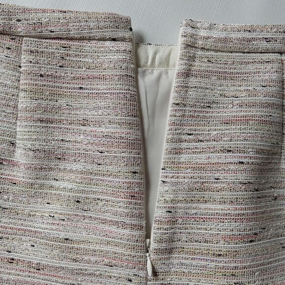 J.Crew Beige & Metallic Thread Inverted Pleat Mini Length Skirt Women's Size 2 - Picture 7 of 12